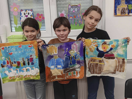 Batik technikával a városi rajzpályázatra…